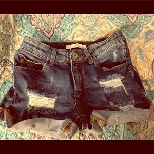 KanCan distressed denim shorts